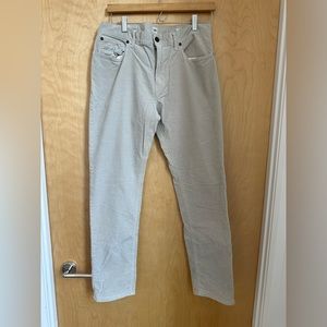 Todd Snyder Stretch 5 pocket corduroy jeans. 33 x 30 white/silver/gray